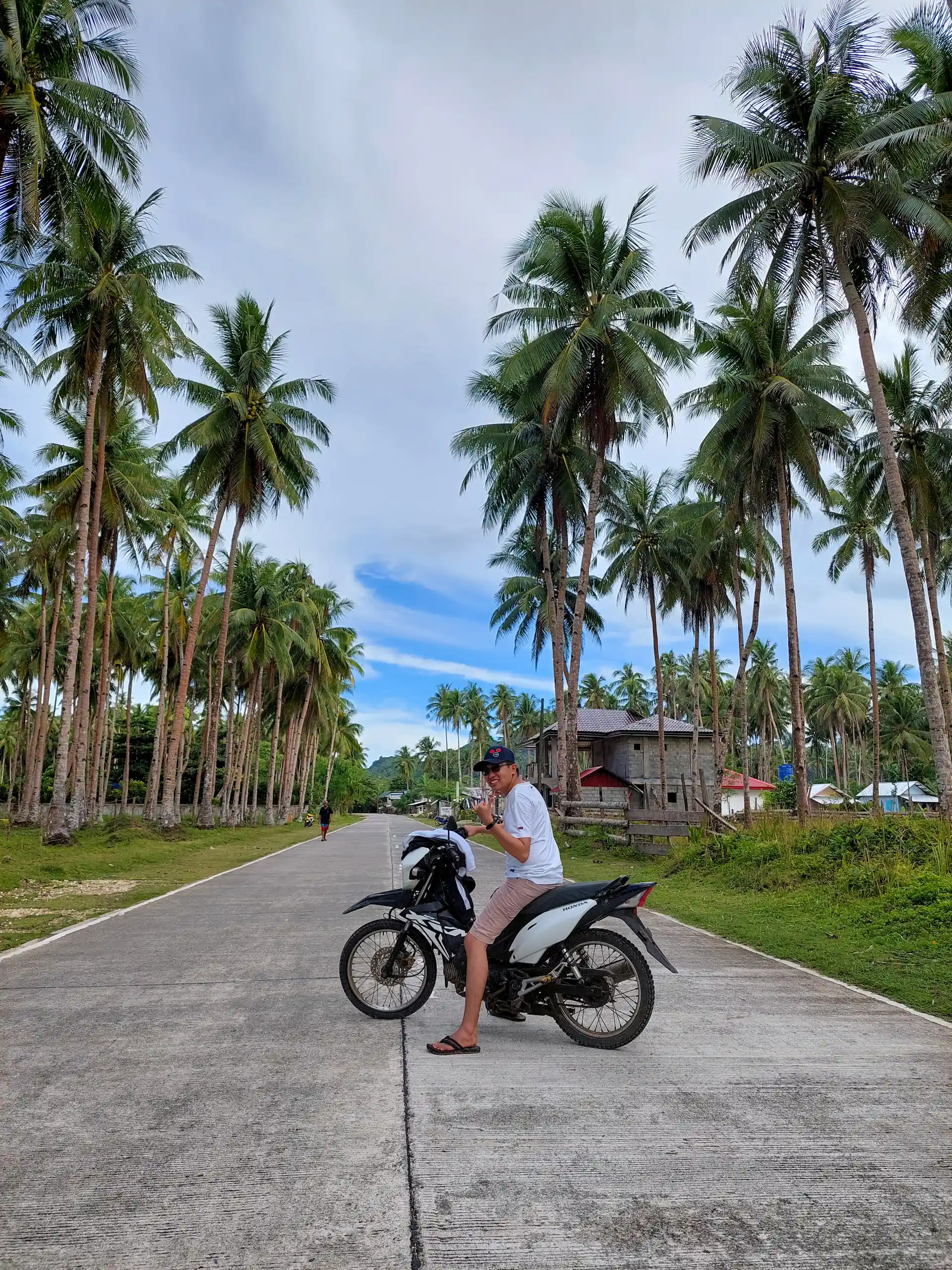Motorcycle on a scenic road in Siargao